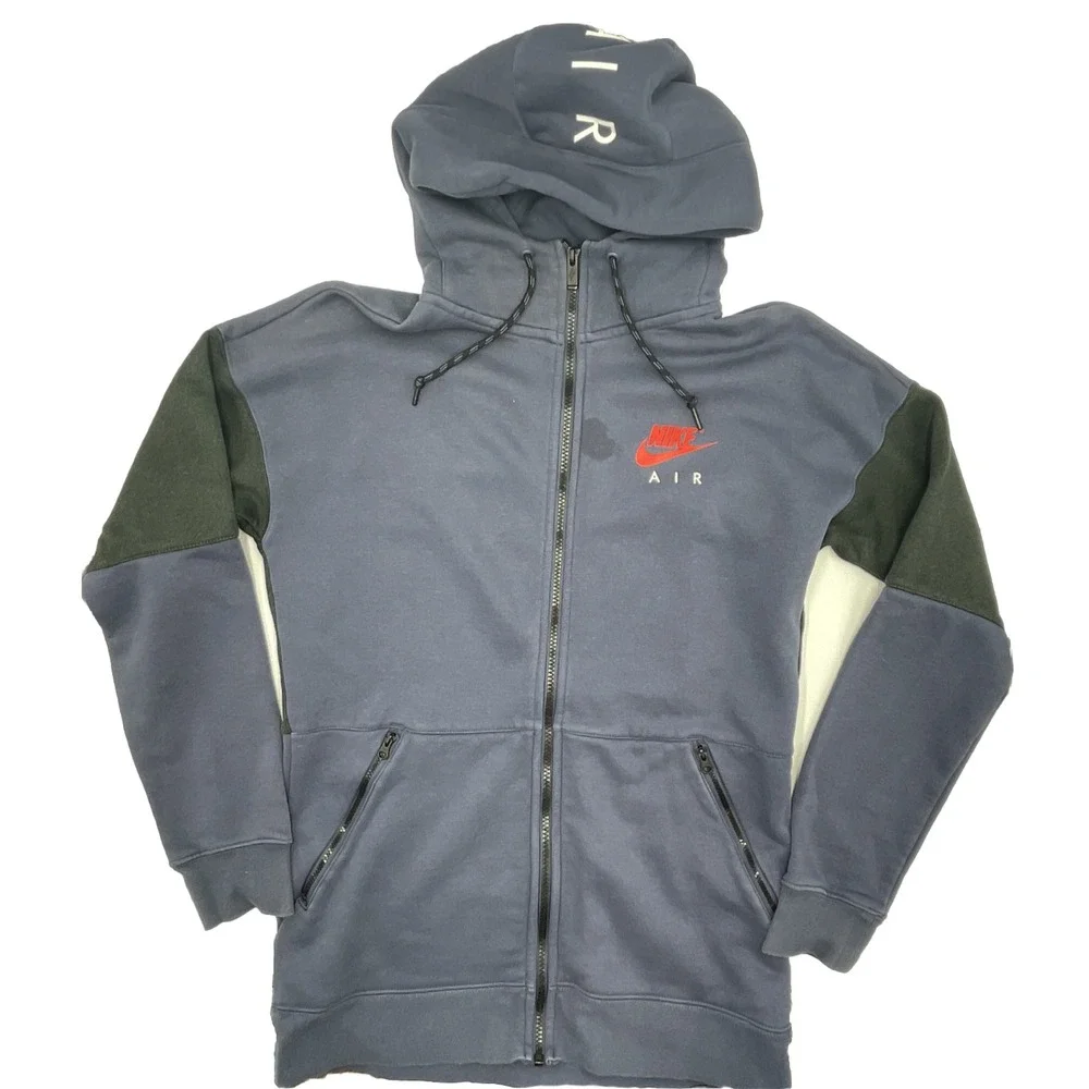 Nike Air Full Zip Hoodie Sweater Jacket Dark‎ Blue/Black Size S Small #C008
